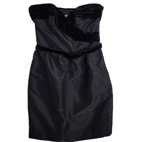 Laundry by Design Velvet Trim Strapless Dress - Picture 1 of 5